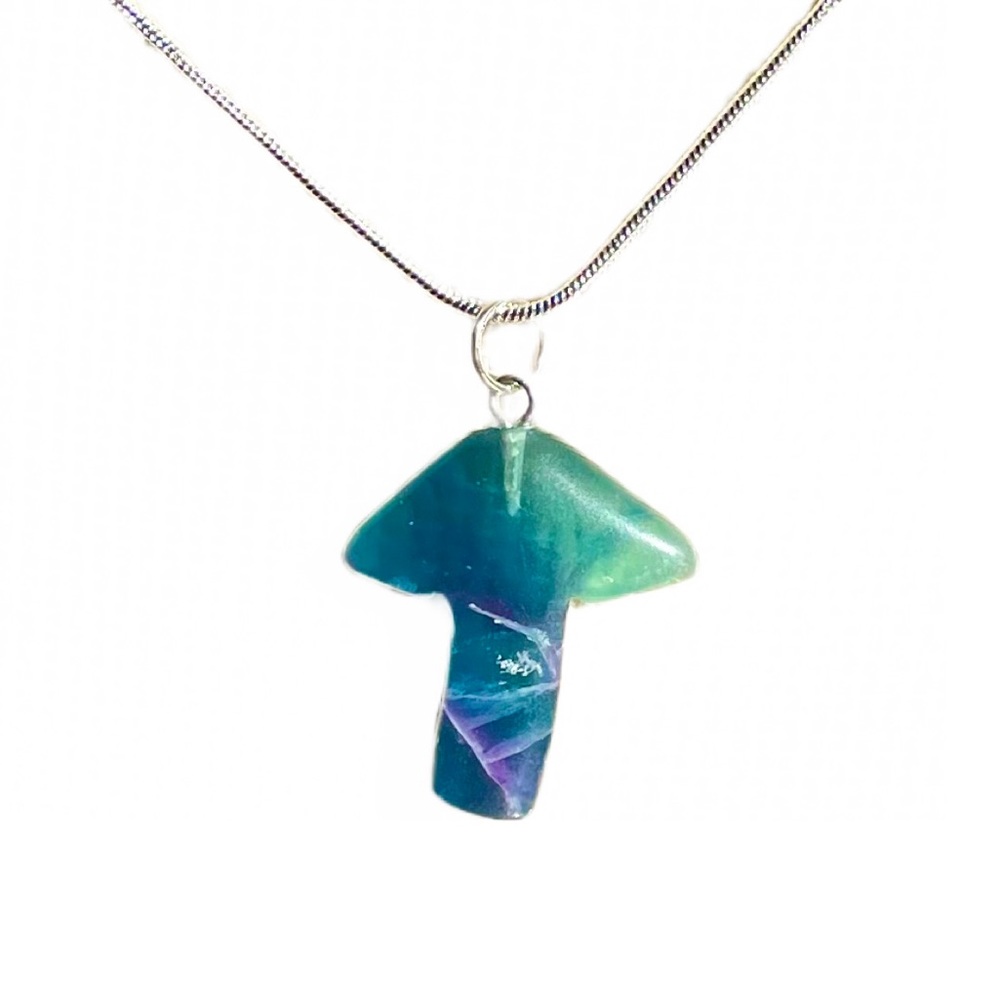 Rainbow Fluorite Tiki necklace.